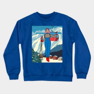 Skier Snow Mountains Extreme Sport Crewneck Sweatshirt